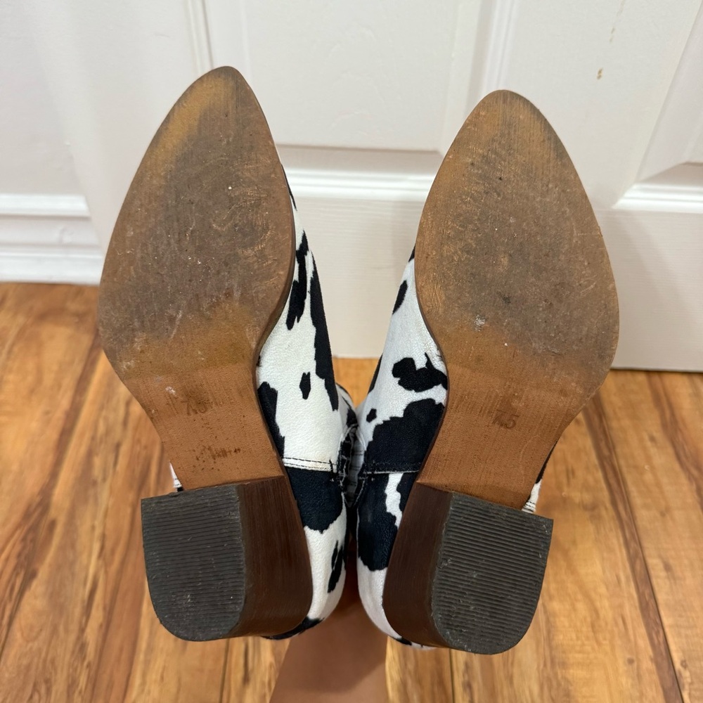 Cow Print Ankle Boots - Picture 3 of 3